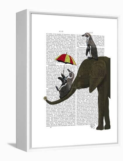 Elephant and Penguin-Fab Funky-Framed Stretched Canvas