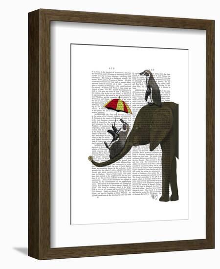 Elephant and Penguin-Fab Funky-Framed Art Print