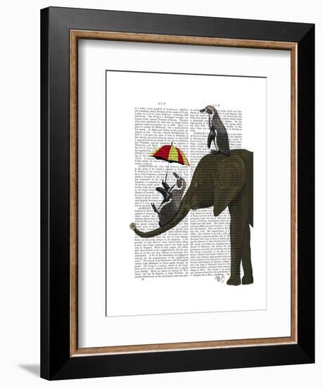 Elephant and Penguin-Fab Funky-Framed Art Print