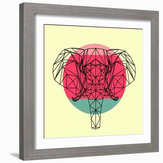 Elephant and Sunset-Lisa Kroll-Framed Art Print