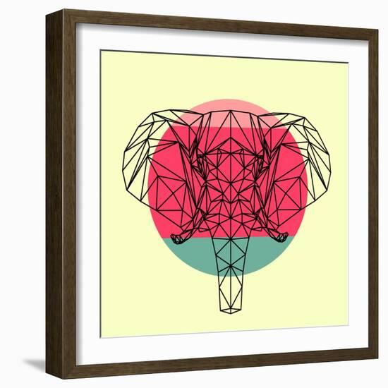 Elephant and Sunset-Lisa Kroll-Framed Art Print