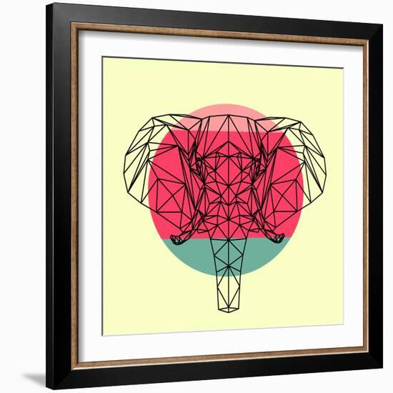 Elephant and Sunset-Lisa Kroll-Framed Art Print