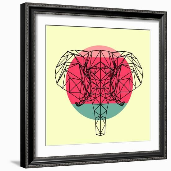 Elephant and Sunset-Lisa Kroll-Framed Art Print