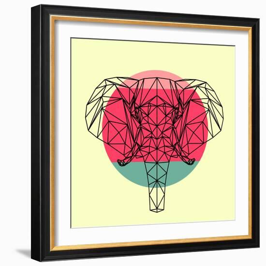 Elephant and Sunset-Lisa Kroll-Framed Art Print