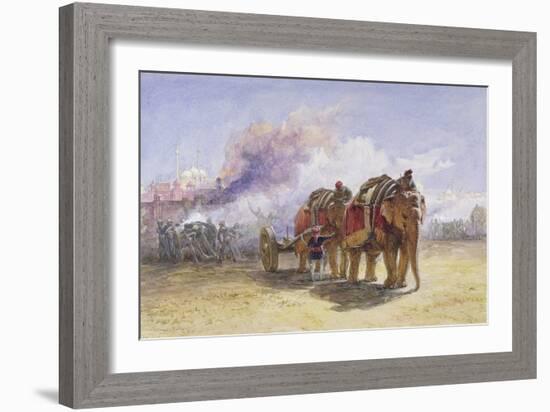 Elephant Battery, 1864-William 'Crimea' Simpson-Framed Giclee Print