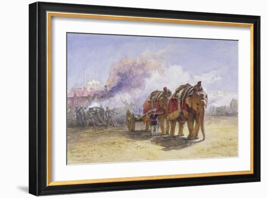 Elephant Battery, 1864-William 'Crimea' Simpson-Framed Giclee Print