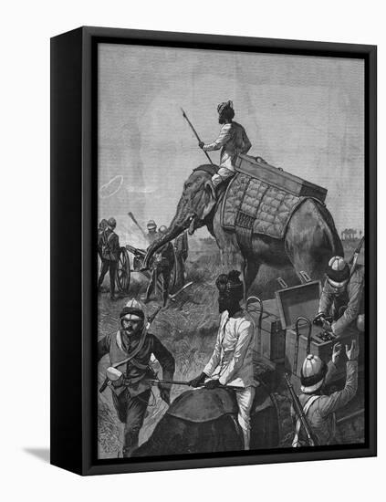 Elephant Battery at Action in Burma-null-Framed Premier Image Canvas