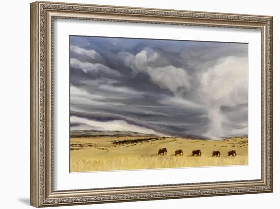 Elephant bulls at Lewa, 2014-Francesca Sanders-Framed Giclee Print