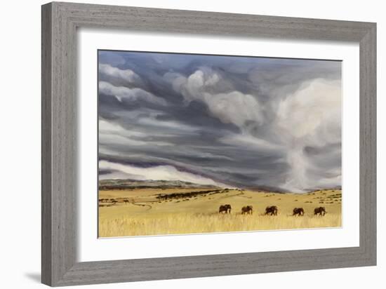 Elephant bulls at Lewa, 2014-Francesca Sanders-Framed Giclee Print