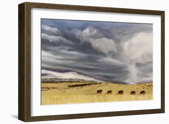 Elephant bulls at Lewa, 2014-Francesca Sanders-Framed Giclee Print