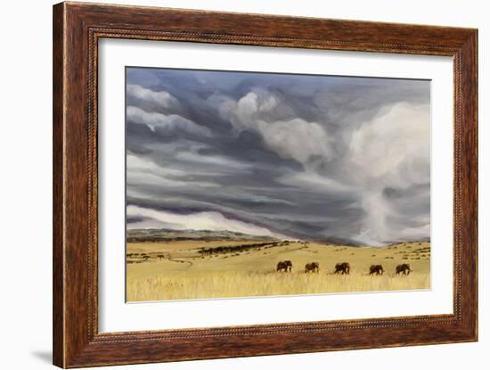 Elephant bulls at Lewa, 2014-Francesca Sanders-Framed Giclee Print