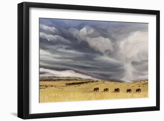 Elephant bulls at Lewa, 2014-Francesca Sanders-Framed Giclee Print