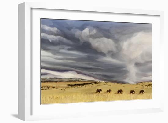 Elephant bulls at Lewa, 2014-Francesca Sanders-Framed Giclee Print