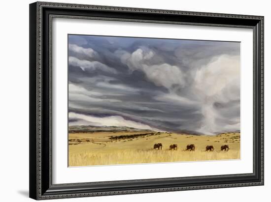 Elephant bulls at Lewa, 2014-Francesca Sanders-Framed Giclee Print