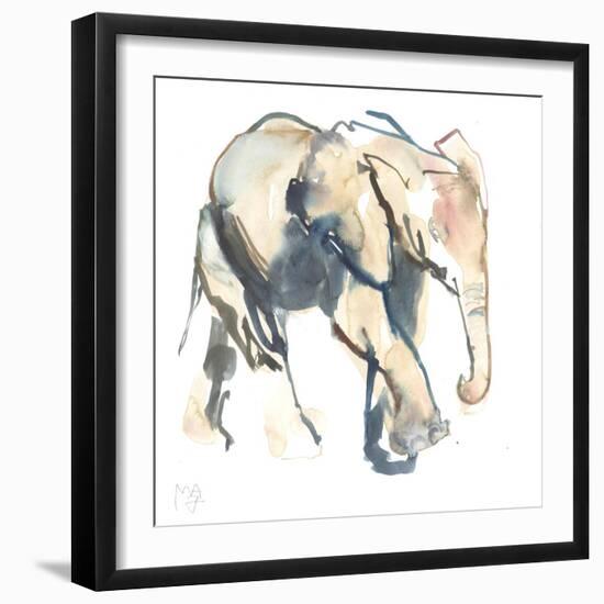Elephant calf, Loisaba, 2017)-Mark Adlington-Framed Giclee Print