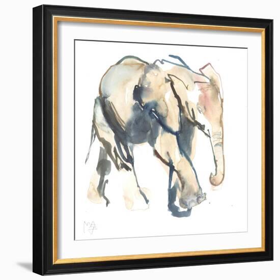 Elephant calf, Loisaba, 2017)-Mark Adlington-Framed Giclee Print