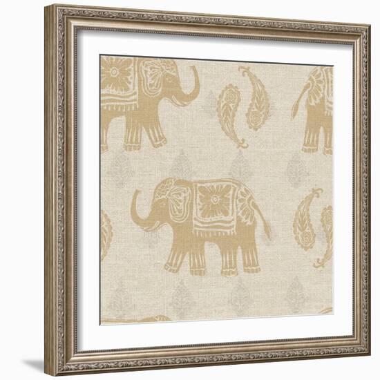 Elephant Caravan Patterns I-Daphne Brissonnet-Framed Art Print