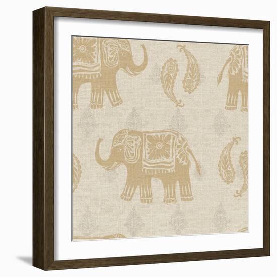 Elephant Caravan Patterns I-Daphne Brissonnet-Framed Art Print