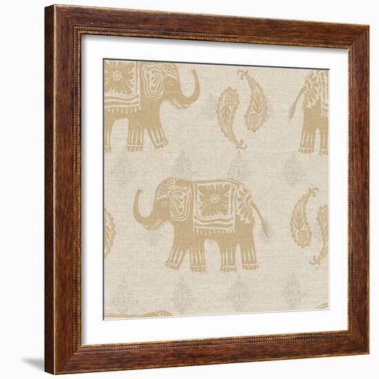 Elephant Caravan Patterns I-Daphne Brissonnet-Framed Art Print