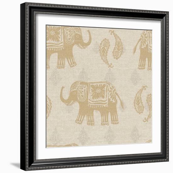 Elephant Caravan Patterns I-Daphne Brissonnet-Framed Art Print