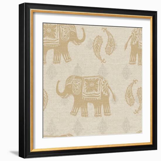 Elephant Caravan Patterns I-Daphne Brissonnet-Framed Art Print