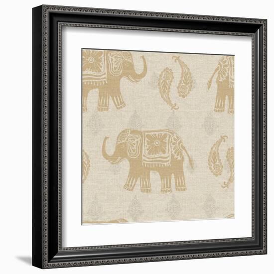 Elephant Caravan Patterns I-Daphne Brissonnet-Framed Art Print