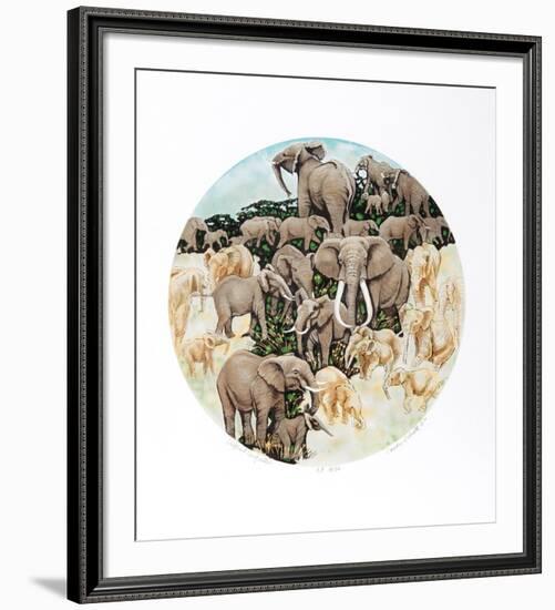 Elephant Composition-Caroline Schultz-Framed Limited Edition