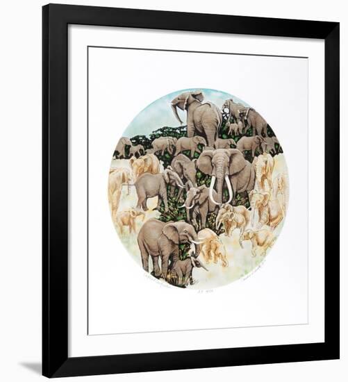 Elephant Composition-Caroline Schultz-Framed Limited Edition