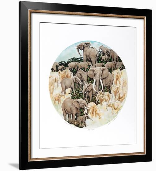 Elephant Composition-Caroline Schultz-Framed Limited Edition