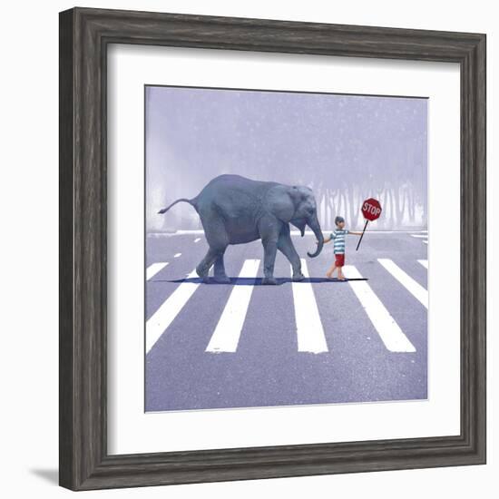 Elephant Crossing-Nancy Tillman-Framed Art Print