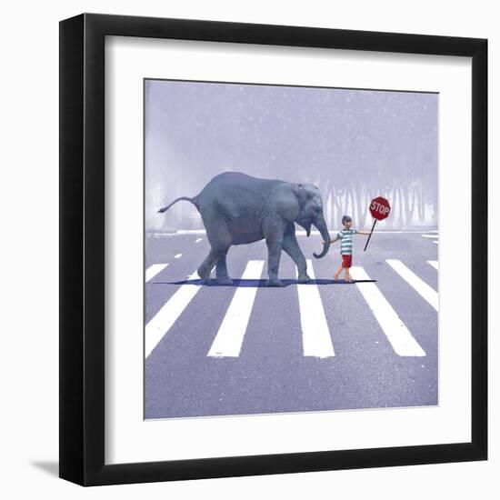 Elephant Crossing-Nancy Tillman-Framed Art Print