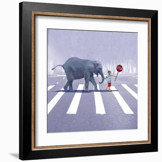 Elephant Crossing-Nancy Tillman-Framed Art Print