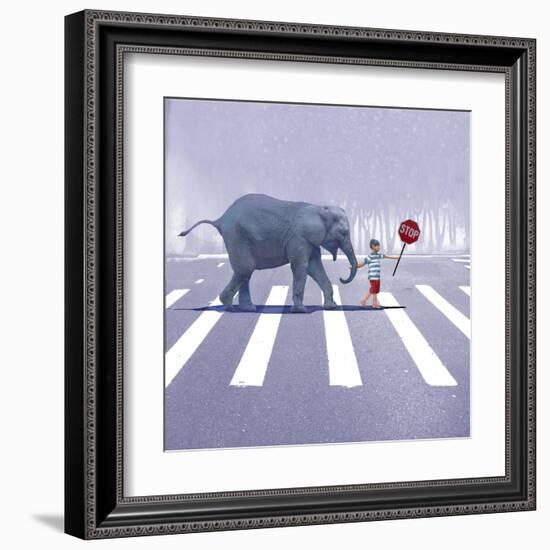 Elephant Crossing-Nancy Tillman-Framed Art Print