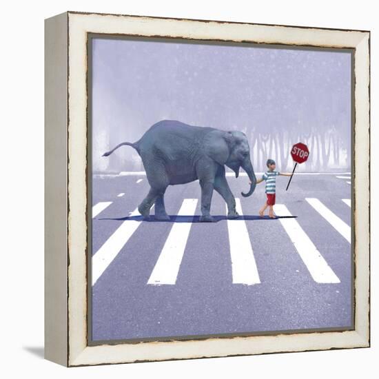Elephant Crossing-Nancy Tillman-Framed Stretched Canvas
