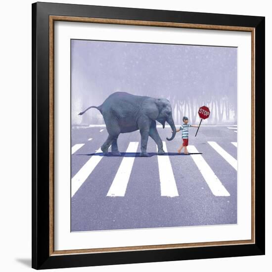 Elephant Crossing-Nancy Tillman-Framed Art Print