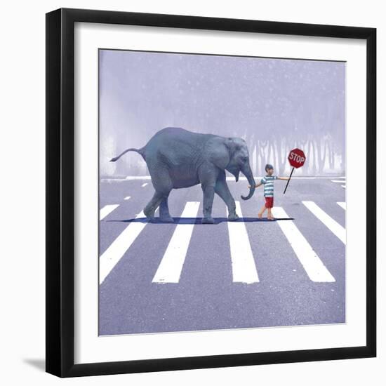 Elephant Crossing-Nancy Tillman-Framed Art Print