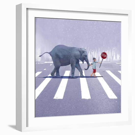 Elephant Crossing-Nancy Tillman-Framed Art Print