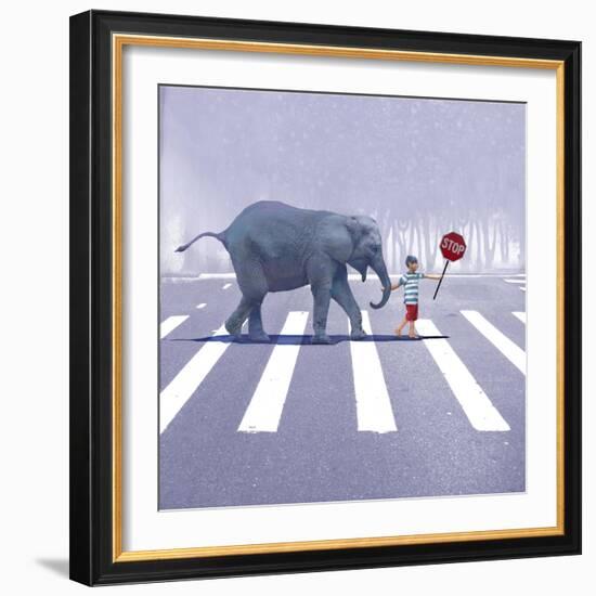 Elephant Crossing-Nancy Tillman-Framed Art Print