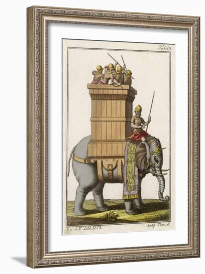 Elephant Employed in War by Indians in Ancient Times-null-Framed Art Print