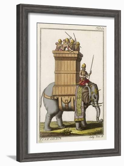 Elephant Employed in War by Indians in Ancient Times-null-Framed Art Print