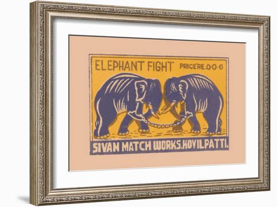 Elephant Fight-null-Framed Art Print