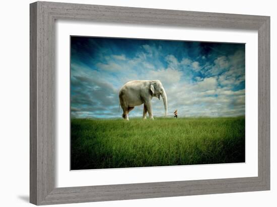 Elephant Follow Me-Jeff Madison-Framed Art Print