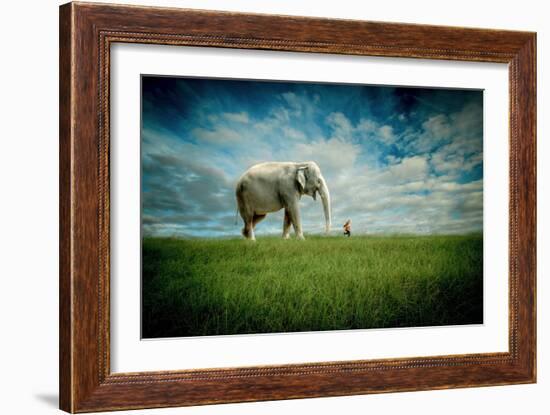 Elephant Follow Me-Jeff Madison-Framed Art Print