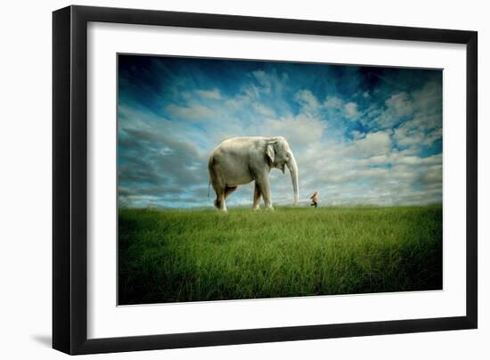 Elephant Follow Me-Jeff Madison-Framed Art Print