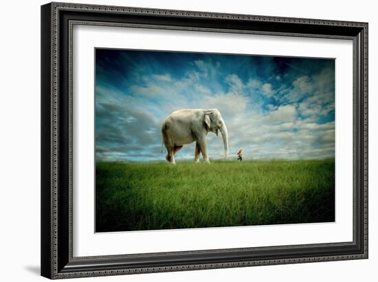 Elephant Follow Me-Jeff Madison-Framed Art Print