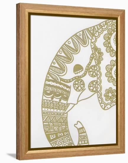 Elephant Gold 2-Pam Varacek-Framed Stretched Canvas