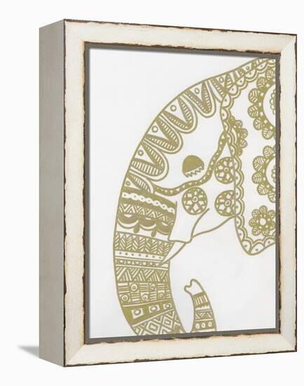 Elephant Gold 2-Pam Varacek-Framed Stretched Canvas