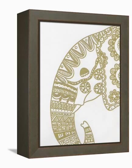 Elephant Gold 2-Pam Varacek-Framed Stretched Canvas