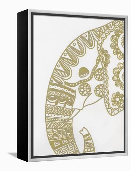 Elephant Gold 2-Pam Varacek-Framed Stretched Canvas