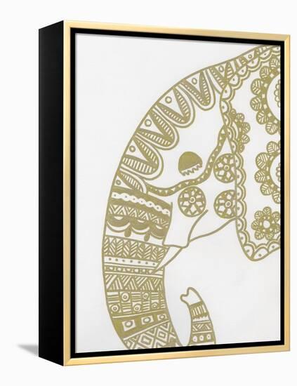 Elephant Gold 2-Pam Varacek-Framed Stretched Canvas